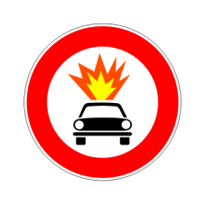 cartello transito vietato ai veicoli che trasportano esplosivi o infiammabili, figura 64a cartello transito vietato ai veicoli che trasportano esplosivi o infiammabili, figura 64a 4